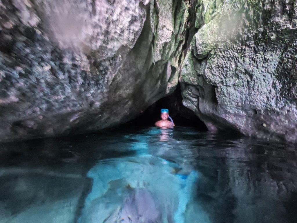 Inside sea cave